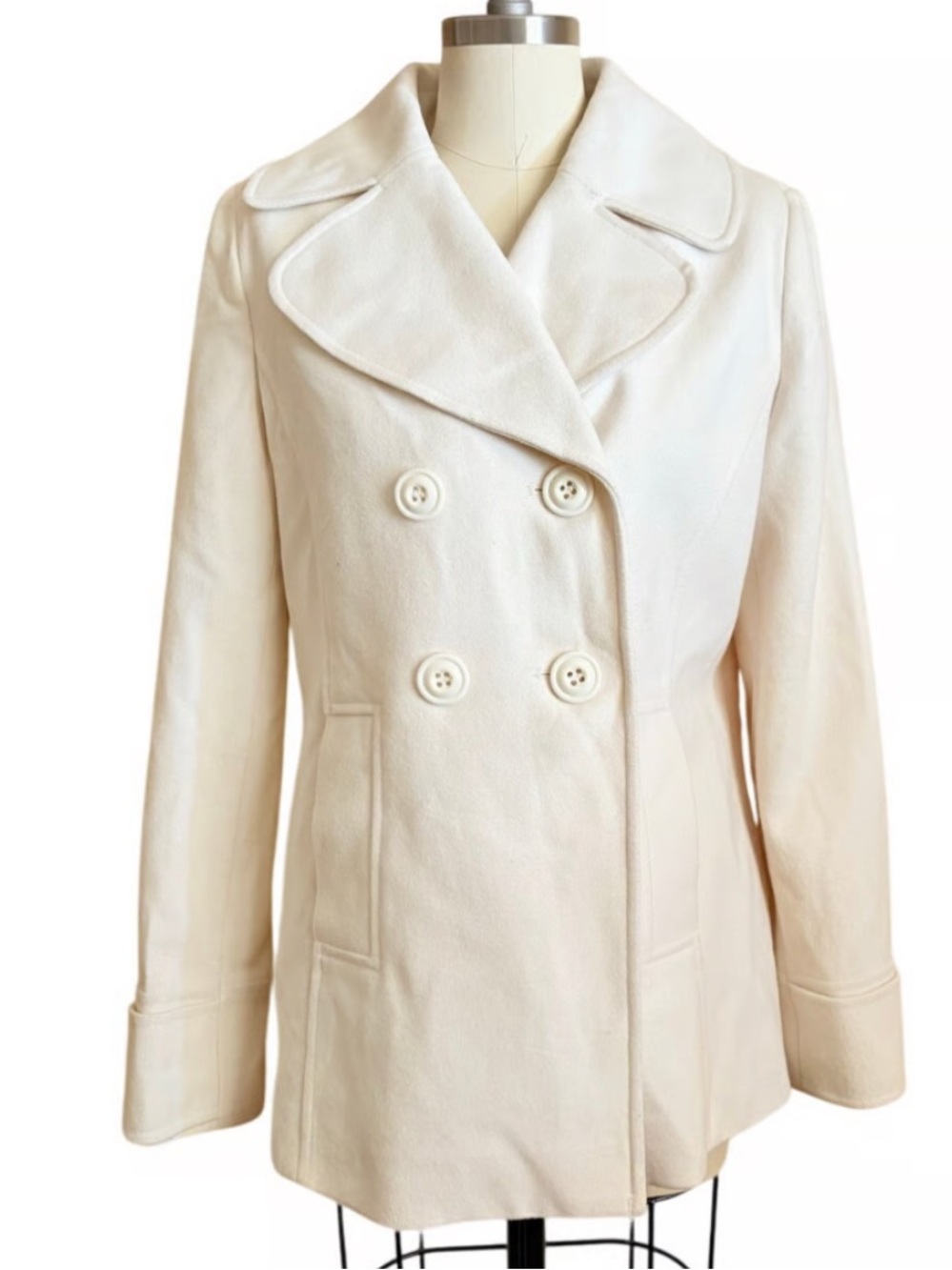 Jessica Simpson Double-Breasted Cream Peacoat woman’s size XL